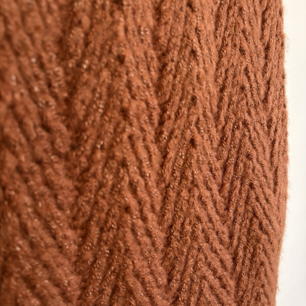 NWT FRYE Faux Mohair Oversized Throw Blanket 50" x 70" Rust Brown Neutral Home - Picture 9 of 14